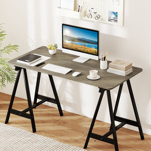 Electric Standing Desk with LED Display and 2 Memory Height Settings-Gray view 3