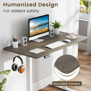 Electric Standing Desk with LED Display and 2 Memory Height Settings-Gray view 7