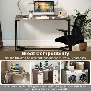 Electric Standing Desk with LED Display and 2 Memory Height Settings-Gray view 8