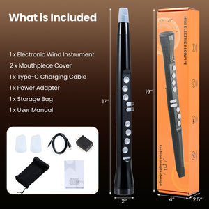 Electronic Wind Instrument Synthesizer Rechargeable Digital Saxophone-Black view 3