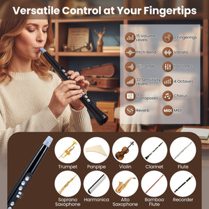 Electronic Wind Instrument Synthesizer Rechargeable Digital Saxophone-Black view 4