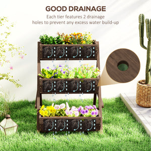 3 Tier Elevated Planter Box, Vertical Wooden Raised Garden Bed for Flowers, Vegetables, 26" x 30" x 30" – view 11