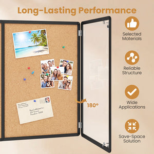 Enclosed Bulletin Board with Aluminum Frame and Felt Surface for Office-Black view 8