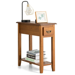 End Table Bedside Sofa End Table Narrow Nightstand with Wooden Legs view 5