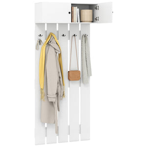 Entryway Wall Coat Rack Wall Mounted Coat Clothes Rack-White view 4