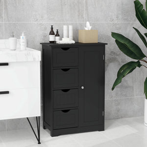 Bathroom Storage Cabinet, Floor Cabinet with Adjustable Shelf and 4 Drawers, Side Cabinet for Washroom – view 14