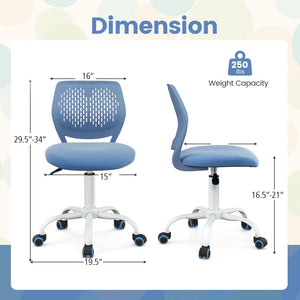 Ergonomic Children Study Chair with Adjustable Height-Blue view 4