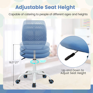 Ergonomic Children Study Chair with Adjustable Height-Blue view 8