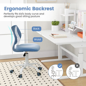 Ergonomic Children Study Chair with Adjustable Height-Blue view 9