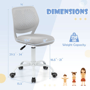 Ergonomic Children Study Chair with Adjustable Height-Gray view 4