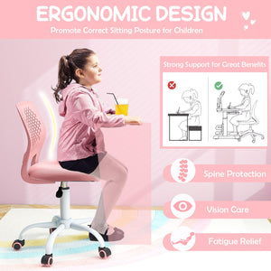 Ergonomic Children Study Chair with Adjustable Height-Light Pink view 8