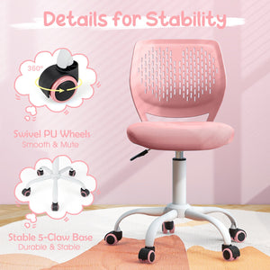 Ergonomic Children Study Chair with Adjustable Height-Light Pink view 9