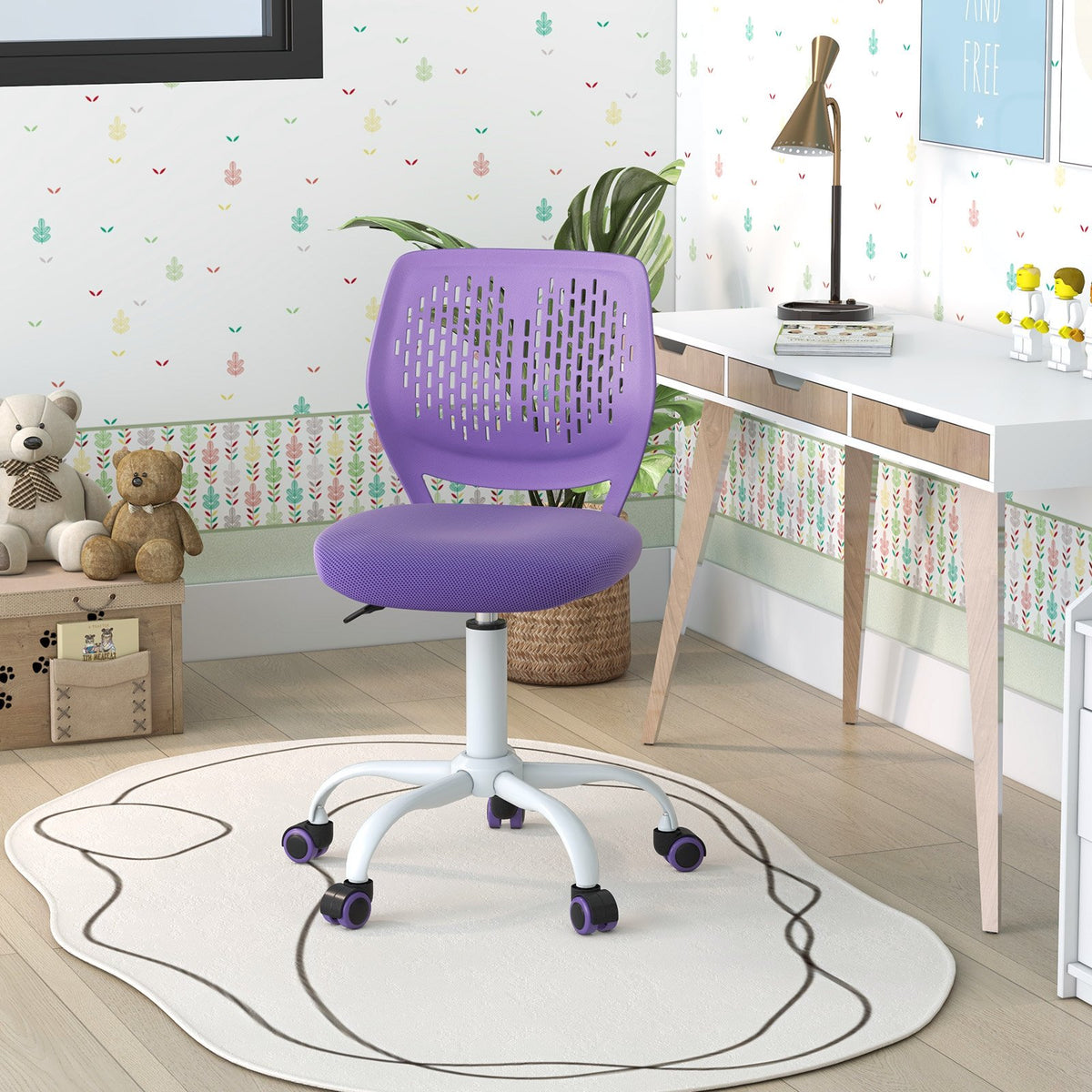 Ergonomic Children Study Chair with Adjustable Height-Purple view 2