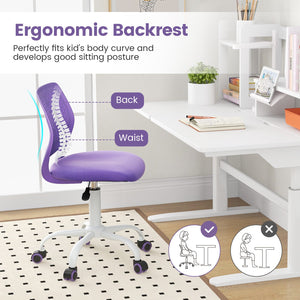 Ergonomic Children Study Chair with Adjustable Height-Purple view 9