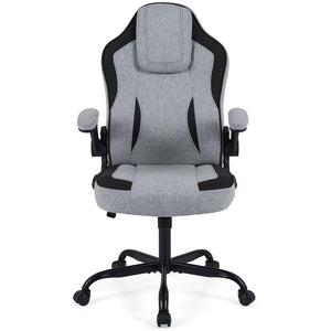 Ergonomic Computer Office Chair with 90° Flip-up Armrests-Gray view 4