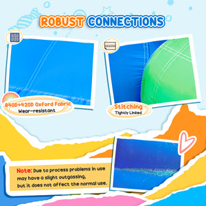 Kids Inflatable 6 in 1 Bouncy Castle House Trampoline Slide Water Pool Gun Climbing Wall Basket with Inflator for Kids Age 3-12 Summer 11.5' x 8.8' x 7' Multi-color