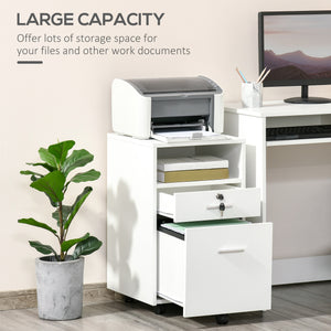 2 Drawer Filing Cabinet with Lock, Vertical File Cabinet with Wheels, Mobile Office Cabinet for A4 – view 9