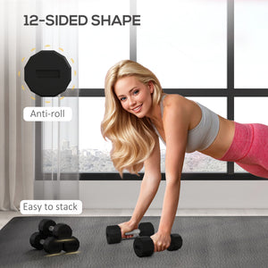Soozier 2 x 10lbs Dumbbells Set with Non-Slip Grip, Rubber Covered Weights for Men Women Home Gym Workout