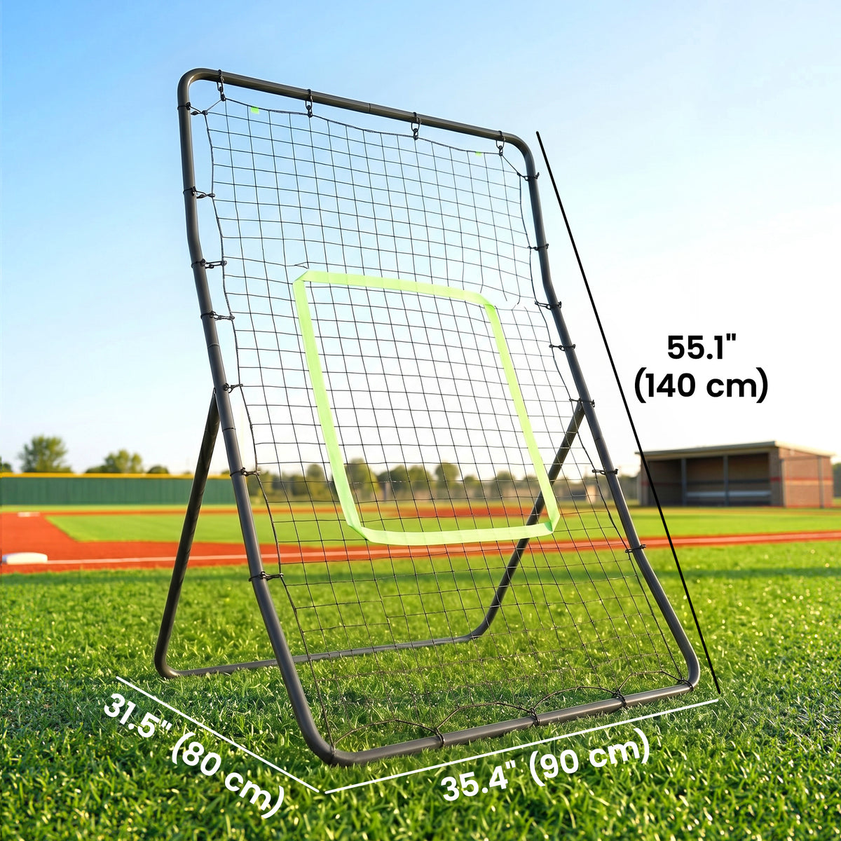 Soozier 4 x 5.7ft Volleyball Rebounder Net with Strike Zone, Baseball Lacrosse Training Net for Pitching and Fielding