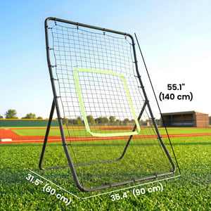 Soozier 4 x 5.7ft Volleyball Rebounder Net with Strike Zone, Baseball Lacrosse Training Net for Pitching and Fielding