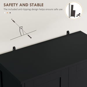 50.5" Kitchen Storage Cabinet, Modern Kitchen Pantry Cabinet with 4 Doors, Drawer, Adjustable Shelf, Black – view 6