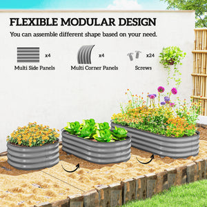4.9 x 2 x 1ft Galvanized Raised Garden Bed Kit, Metal Planter Box with Safety Edging, Black – view 24