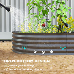 7' x 3' x 1' Large Outdoor Planter Box, Galvanized Raised Garden Bed with Metal Plant Stake, Black