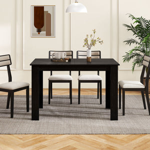 Extendable Dining Table for 4-8 People 47 inches-62 inches Large Rectangular Kitchen Table-Black view 3