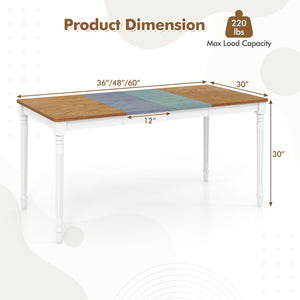 Extendable Dining Table with Rubber Wood Legs for 4-8 People-White view 5