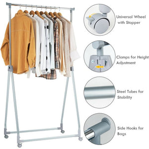 Extendable Foldable Heavy Duty Clothing Rack with Hanging Rod view 8