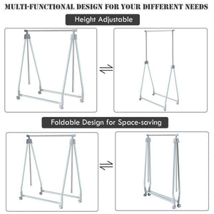 Extendable Foldable Heavy Duty Clothing Rack with Hanging Rod view 9