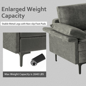 Extra Large L-shaped Sectional Sofa with Reversible Chaise and 2 USB Ports for 4-5 People-Gray view 9