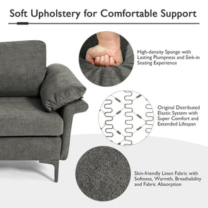 Extra Large Modular L-shaped Sectional Sofa with Reversible Chaise for 4-5 People-Gray view 9