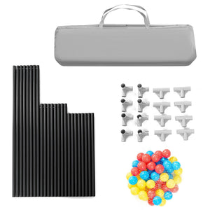 Extra-Large Safety Baby Fence with 50 Ocean Balls-Gray view 8