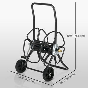 98 ft of 5/8" Hose Reel Cart (Hose Not Included), Garden Water Hose Carts with Wheels for Yard, Lawn, Black – view 2