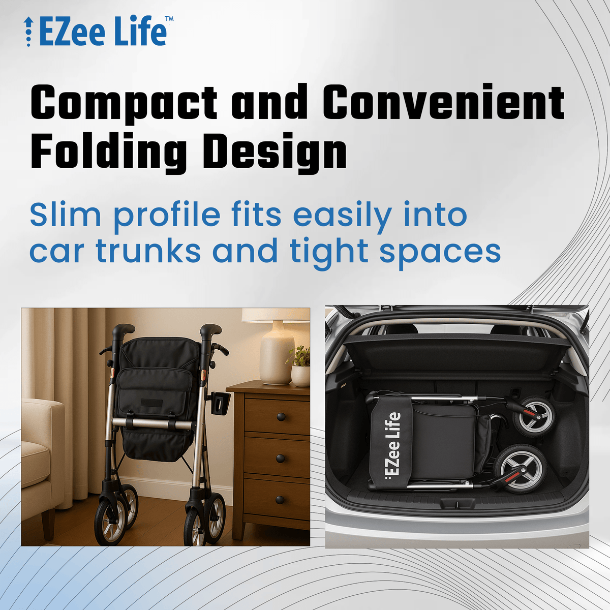 EZee Life Bariatric Rollator CH3019, Extra-Wide 400 lb Walker