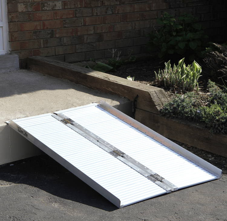 EZee Life Single-Fold Wheelchair Ramp Without Grip Tape, 3/4/6 ft, 600 lb