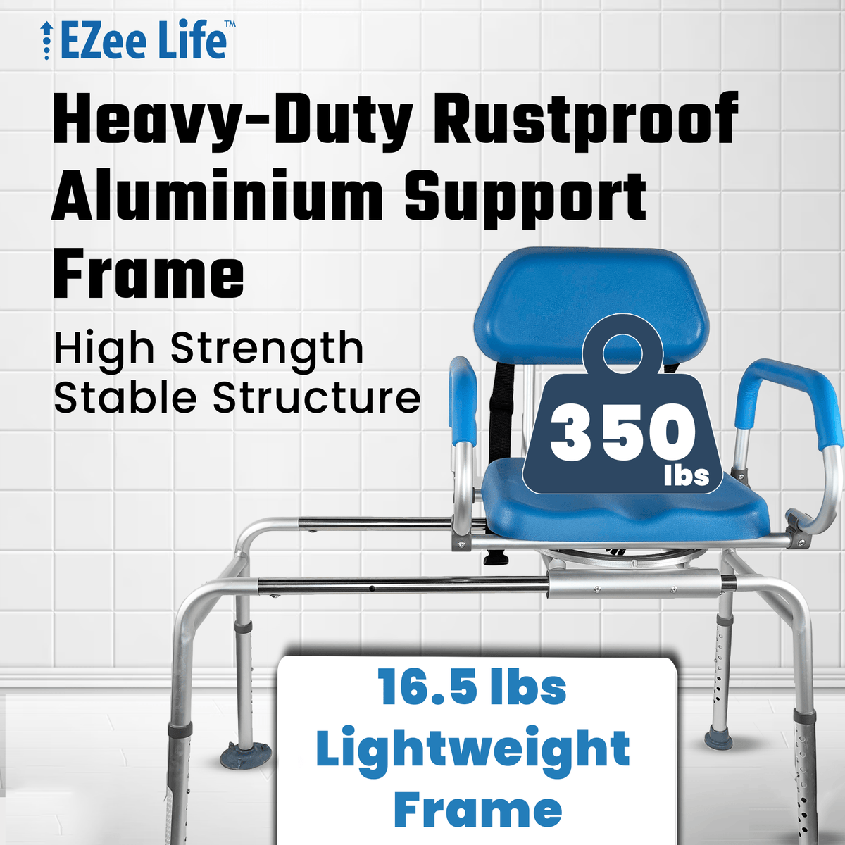 EZee Life CH2076 Sliding Swivel Transfer Bench, 350 lb
