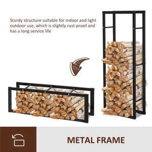 15.7" x 9.8" x 39.4" Firewood Rack Outdoor, Log Holder Fireplace Storage Rack with Handles and 220 lbs. – view 26
