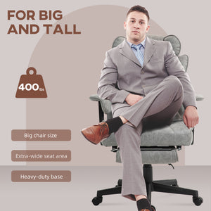 Big and Tall Office Chair with Foot Rest, 400LBS High Back Desk Chair with Padded Armrests, Lumbar Support – view 10