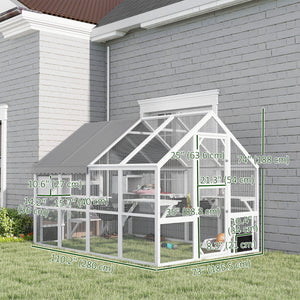 Outdoor Cat Enclosure Wooden Feral Cat House w/ Weatherproof Canopy, Bridges, Resting Boxes, Platforms, for 3-6 Cats