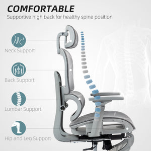 Mesh Office Chair with 3D Armrest, High Back Desk Chair with Lumbar Support, 135° Reclining – view 10