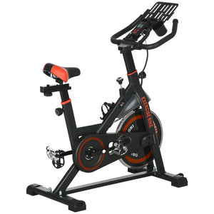 Soozier Adjustable Upright Stationary Exercise Bike with LCD Display, Suitbale for Beginer and Home Gym, Indoor Cycling Bike with Adjustable Resistance, White