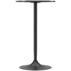 High Top Bar Table, Modern Round Dining Table with Painted Top and Steel Base, Bistro Table for 2 People