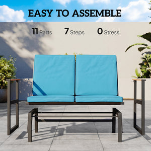 Outdoor Glider Bench for 2 Person, Patio Glider Loveseat with Thick Cushions for Garden Balcony Porch – view 20