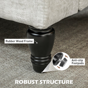 Modern Accent Chair, Leathaire Armchair with Turned Legs and Wide Seat, Comfy Chair for Living Room, Brown – view 11