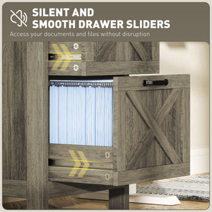 Vertical Filing Cabinet with 2 Drawers, Rustic Farmhouse Office Storage Cabinet for A4, Letter Size – view 13