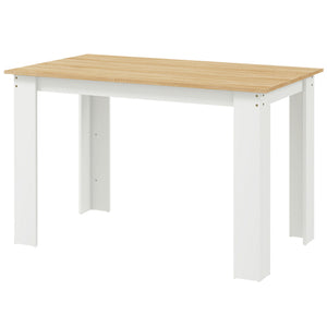 47" Kitchen Table for 4-6 People, Dining Table with Wood Effect for Dining Room, Black