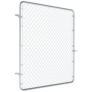 Garden Gate Chain Link Fence Gate, Galvanized Steel Garden Door for Yard Entrance Way, 70.9 x 70.9 in., Silver