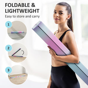 Soozier 7ft Folding Balance Beam, Gymnastics Equipment with Anti-Slip Bottom for Kids Home Training, Multicolour